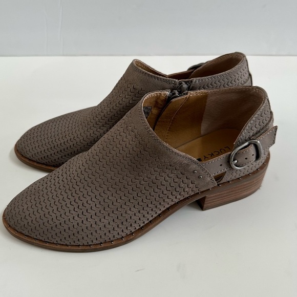 Lucky Brand Women's GAHIRO2 Ankle Bootie Boots Tan Leather Size 7 - Picture 3 of 6